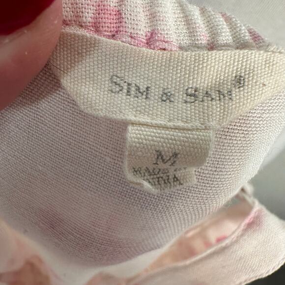 Sim & Sam Womens Coquette Milkmaid Babydoll Feminine Floral Midi Dress Pink M - Picture 4 of 13